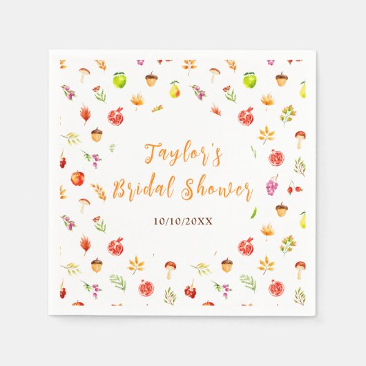 Bruiloftsfeestje Oogst Herfst Servet (Voorkant)