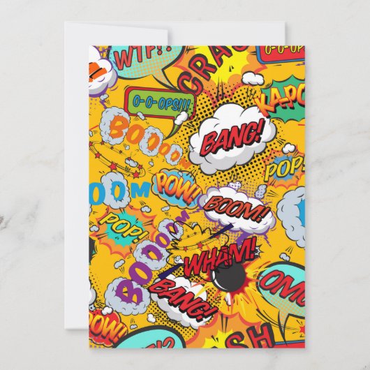 Bruiloftsfeestje Pret Retro Stripboek Kaart (Achterkant)