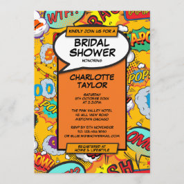 Bruiloftsfeestje Pret Retro Stripboek Kaart