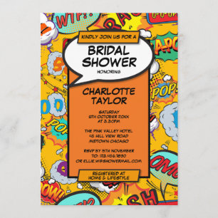 Bruiloftsfeestje Pret Retro Stripboek Kaart