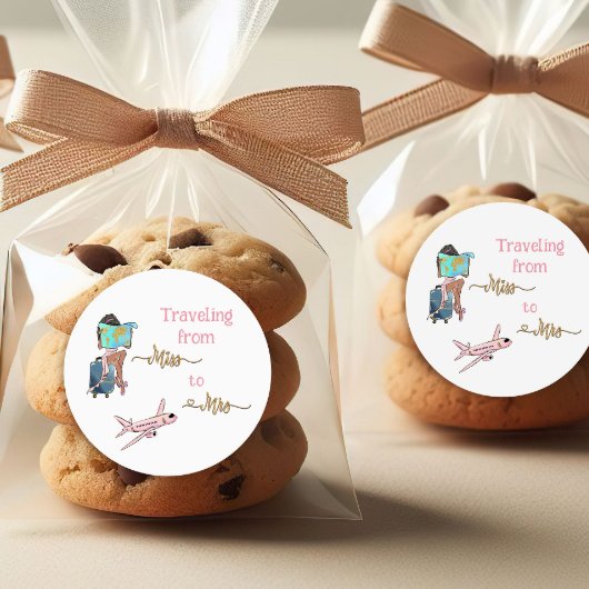 Bruiloftsfeestje Reis van Miss naar Mrs Ronde Sticker