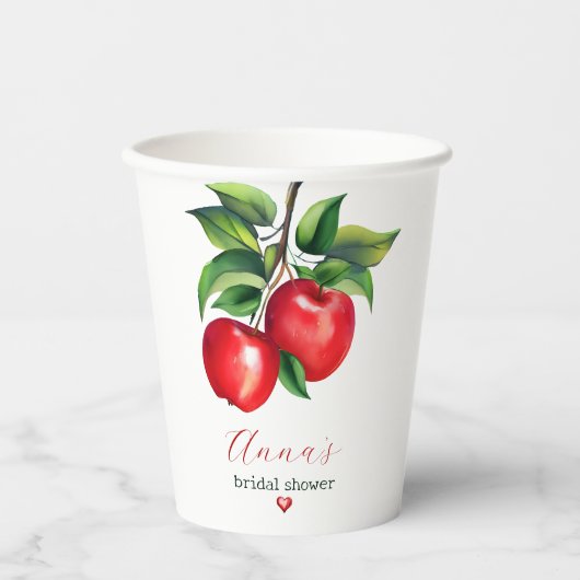 Bruiloftsfeestje Rode Appel Papieren Bekers (Voorkant)