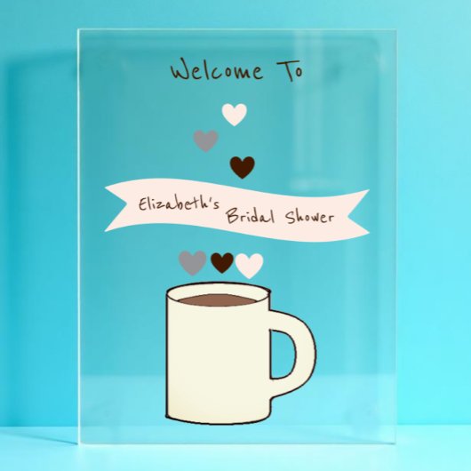 Bruiloftsfeestje rond koffie acryl bord