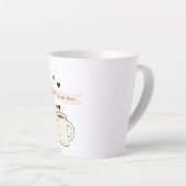 Bruiloftsfeestje rond koffie latte mok (Rechterhoek)