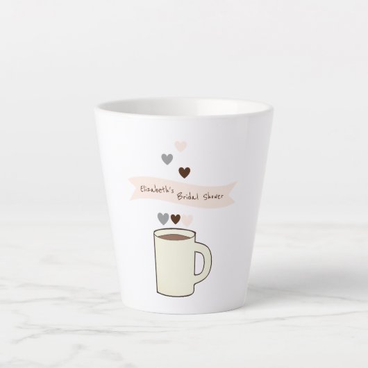 Bruiloftsfeestje rond koffie latte mok (Voorkant)