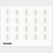 Bruiloftsfeestje rond koffie ronde sticker (Vel)