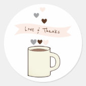 Bruiloftsfeestje rond koffie ronde sticker (Voorkant)