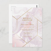 BRUILOFTSFEestJE | Roze Paarse Marmer Wervelende P Briefkaart (Voorkant / Achterkant)