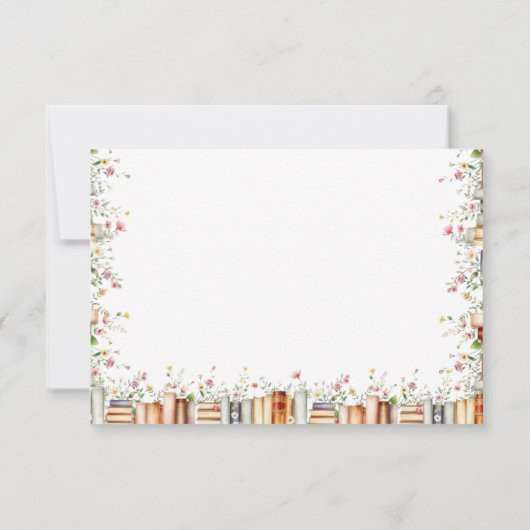 Bruiloftsfeestje "Rustic Floral Storybook New Chap Bedankkaart (Achterkant)