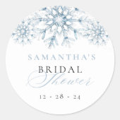 Bruiloftsfeestje 'Snow in Love' Ronde Sticker (Voorkant)