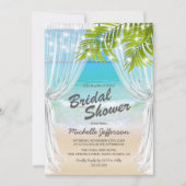 Bruiloftsfeestje strandbestemming kaart (Voorkant)