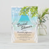 Bruiloftsfeestje strandbestemming kaart (Staand voorkant)