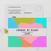 Bruiloftsfeestje Verandering van Plannen Hartjes Briefkaart (Voorkant / Achterkant)