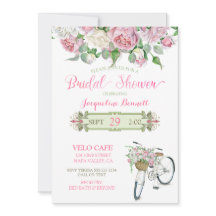 Bruiloftsfeestje Vintage Fiets Mand Roze Rozen