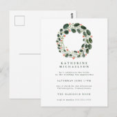 BRUILOFTSFEestJE | Watercolor Krans Uitnodiging (Voorkant / Achterkant)