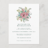 BRUILOFTSFEestJE | Waterverf Poinsettia Bloemen Briefkaart (Voorkant)