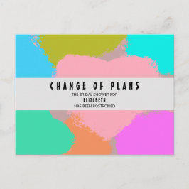 Bruiloftsfeestje Wijziging van de plannen Harten Briefkaart