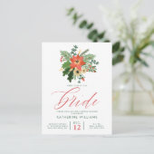 BRUILOFTSFEestJE | Winter Kerst Boeket Postkaart (Staand voorkant)