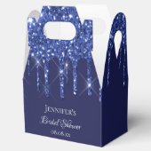 Bruiloftsfestatie navyblauw witte glitters bedankt bedankdoosjes (Geopend)