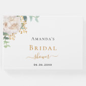 Bruiloftsfestijn witte bloem eucalyptus naam gastenboek (Voorkant)