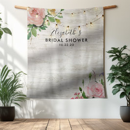 Bruiloftsfoto-achtergrond bloemen houten lichten wandkleed