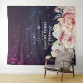 Bruiloftsfoto-achtergrond Bloemen Paarse Lichten Wandkleed (In Situ (horizontaal))