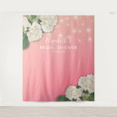 Bruiloftsfoto-achtergrond Bloemen Slingerlichtjes Wandkleed (Voorkant)