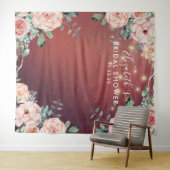 Bruiloftsfoto-achtergrond Bloemen Slingerlichtjes Wandkleed (In Situ (horizontaal))