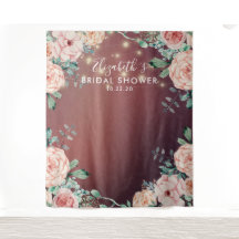 Bruiloftsfoto-achtergrond Bloemen Slingerlichtjes