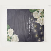 Bruiloftsfoto-achtergrond Bloemen Slingerlichtjes Wandkleed (Voorkant (horizontaal))