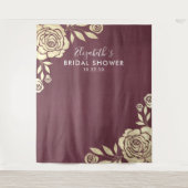 Bruiloftsfoto-achtergrond bordeauxroze gouden roze wandkleed (Voorkant)