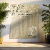 Bruiloftsfoto-achtergrond Gouden bloemenvase Mason Wandkleed