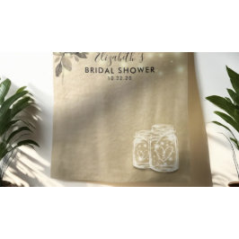 Bruiloftsfoto-achtergrond gouden bloemenvase Mason Wandkleed