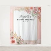 Bruiloftsfoto-achtergrond Moderne Elegante Bloem Wandkleed (Voorkant)