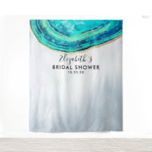 Bruiloftsfoto-achtergrond Teal Goud Agate Geode