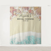 Bruiloftsfoto-achtergrond zomer strand zeester wandkleed (Voorkant)