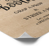 Bruiloftsfoto booth bord met rustieke wijnranken poster (Hoek)