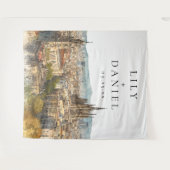 Bruiloftsfotobehang Barcelona Wandkleed (Voorkant (horizontaal))