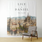 Bruiloftsfotobehang Barcelona Wandkleed (In situ)