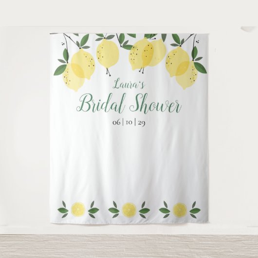 Bruiloftsfotocabine-achtergrond met moderne citroe wandkleed (Voorkant)