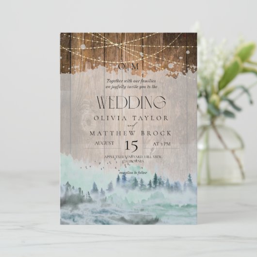 Bruiloftsfoto's van Rustieke Bergen Kaart (Staand voorkant)