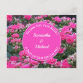 Bruiloftsgast Bedankt Roze Bloemen Waardering Briefkaart (Voorkant)