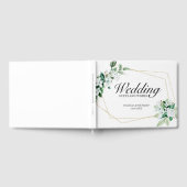 Bruiloftsgasten en wensen geometrisch groen gastenboek (Volledig)