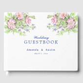 Bruiloftsgastenboek met bloemen gastenboek (Voorkant)