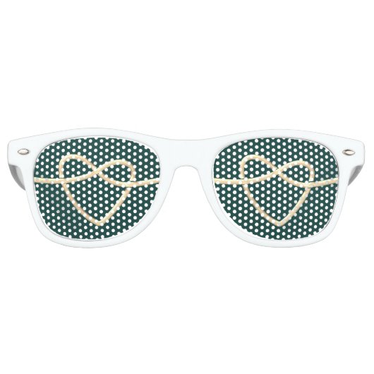 Bruiloftsgeschenk Hart Retro Zonnebril (Voorkant)