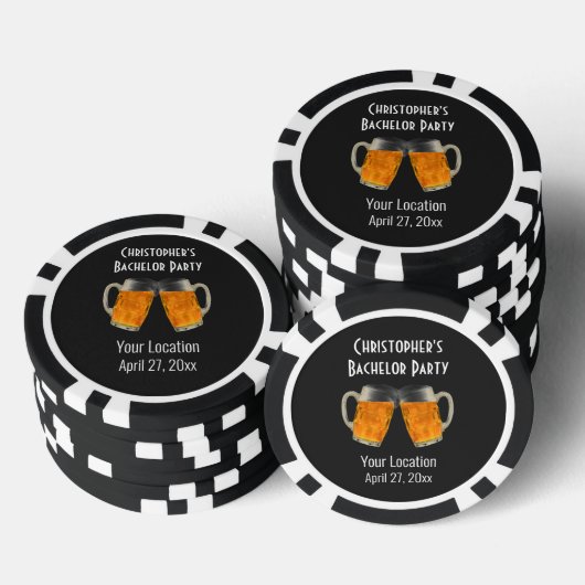 Bruiloftsgeschenk Herenfeest Moderner Bier Toast F Poker Chips (Opstapeling)