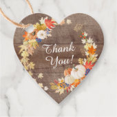 Bruiloftsgeschenk Houten Herfstbladeren Pompoen Bedankjes Labels (Voorkant)