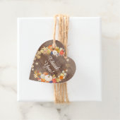 Bruiloftsgeschenk Houtige Herfstbladeren Pompoen Bedankjes Labels (In situ)