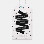 Bruiloftsgeschenk met stippen en lint cadeaulabel (Voorkant)