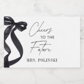 Bruiloftsgeschenk voor bruidsfeest: 'Ze knoopt de Sparkling Wijnetiket (Enkel label)